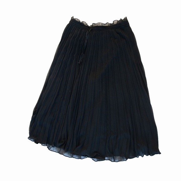 Zara Black Pleated Flow Maxi Skirt - Picture 8 of 14
